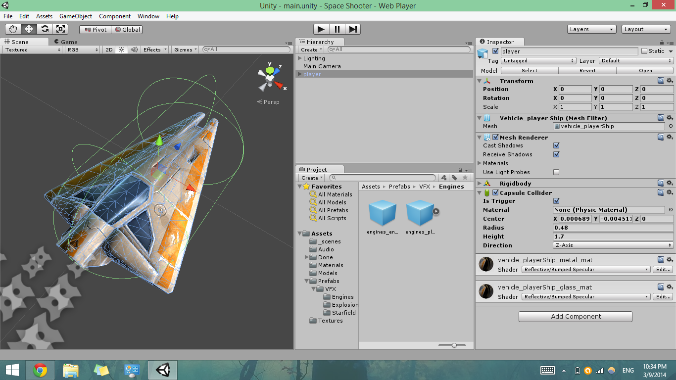 Screenshot of Unity project in progress.